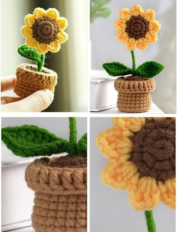 Crochet Flowers Artificial Sunflower - Image 4